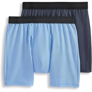 image:imageJockey Mens Underwear Ultimate Freedom 8 Long Leg Boxer Brief  2 PackSoft Sky BlueShadow Blue