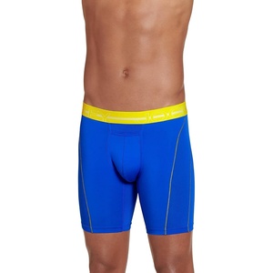 image:imageJockey Sport Mens Underwear Silver Microfiber 9 Long Leg Boxer BriefOutrageous Blue