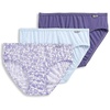 image:imageJockey Womens Underwear 100 Cotton Elance Bikini  3 PackMidnight IrisBouquet BloomFrothy Blue