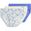 image:imageJockey Womens Underwear 100 Cotton Elance Bikini  3 PackIris BlueTender Yellow StripeDainty White Florals