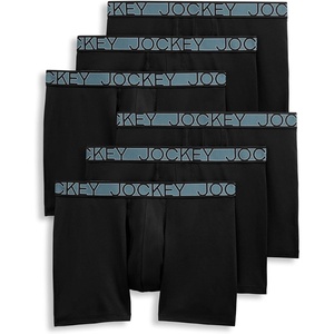 image:imageJockey Mens Underwear Active Microfiber 5 Boxer Brief  6 PackBlack