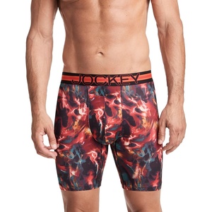 image:imageJockey Sport Mens Underwear Stability Pouch Microfiber 9 Long Leg Boxer BriefCampfire Glow