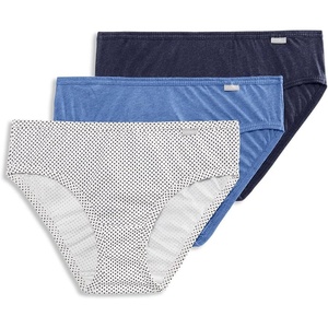 image:imageJockey Womens Underwear 100 Cotton Elance Bikini  3 PackDeep Blue HeatherDeep Blue DotSea Blue Heather