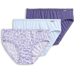 image:imageJockey Womens Underwear 100 Cotton Elance Bikini  3 PackMidnight IrisBouquet BloomFrothy Blue
