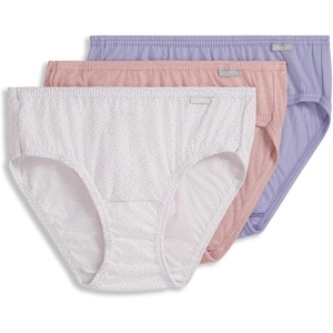 image:imageJockey Womens Underwear 100 Cotton Elance Bikini  3 PackViolet VeilCoral Mist HeatherTango Dot